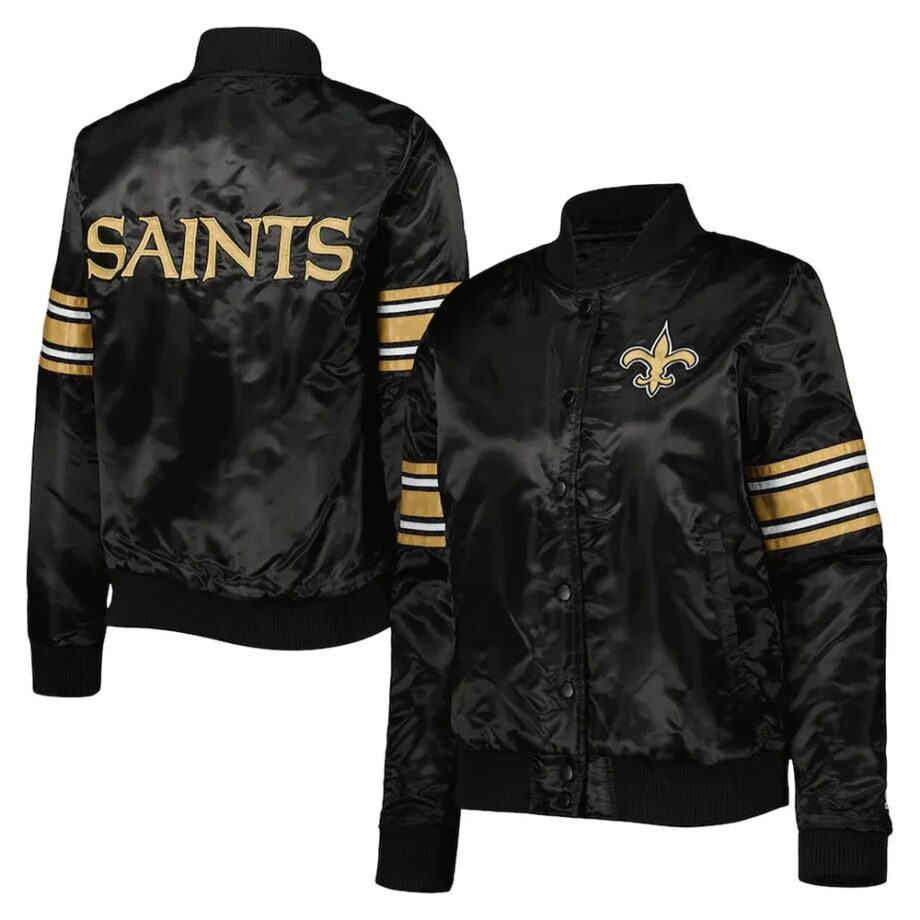 Black Line Up New Orleans Saints Jacket