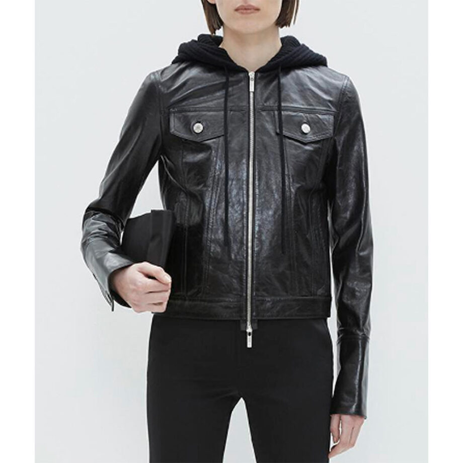 Roswell New Mexico Jeanine Mason Hooded Leather Jacket