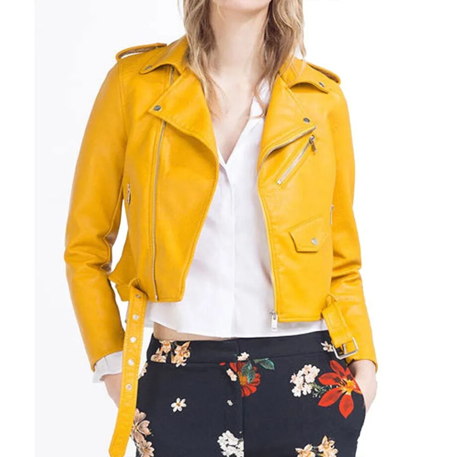 Lucifer Season 6 Brianna Hildebrand Yellow Leather Jacket