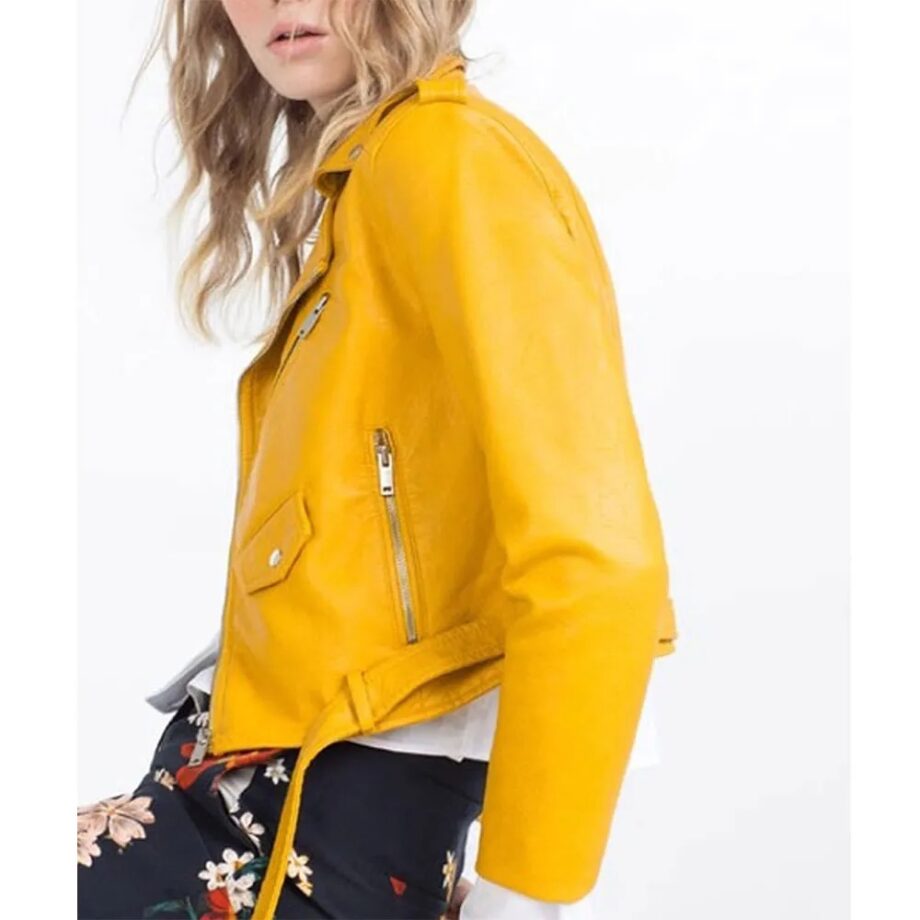 Lucifer Season 6 Brianna Hildebrand Yellow Leather Jacket