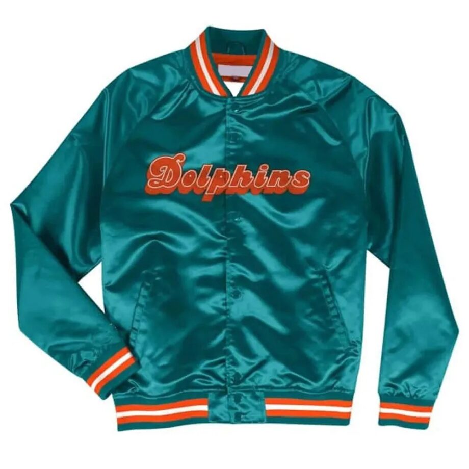 Miami Dolphins Aqua Satin Jacket