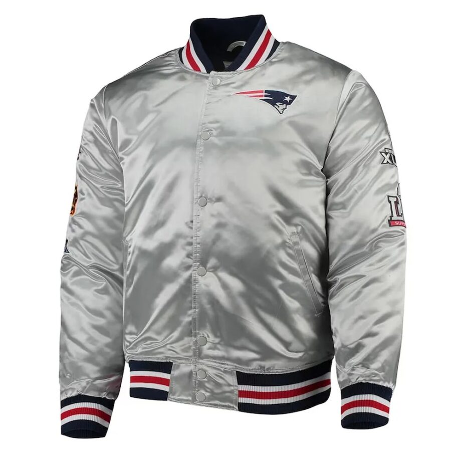 New England Patriots Silver Satin Jacket