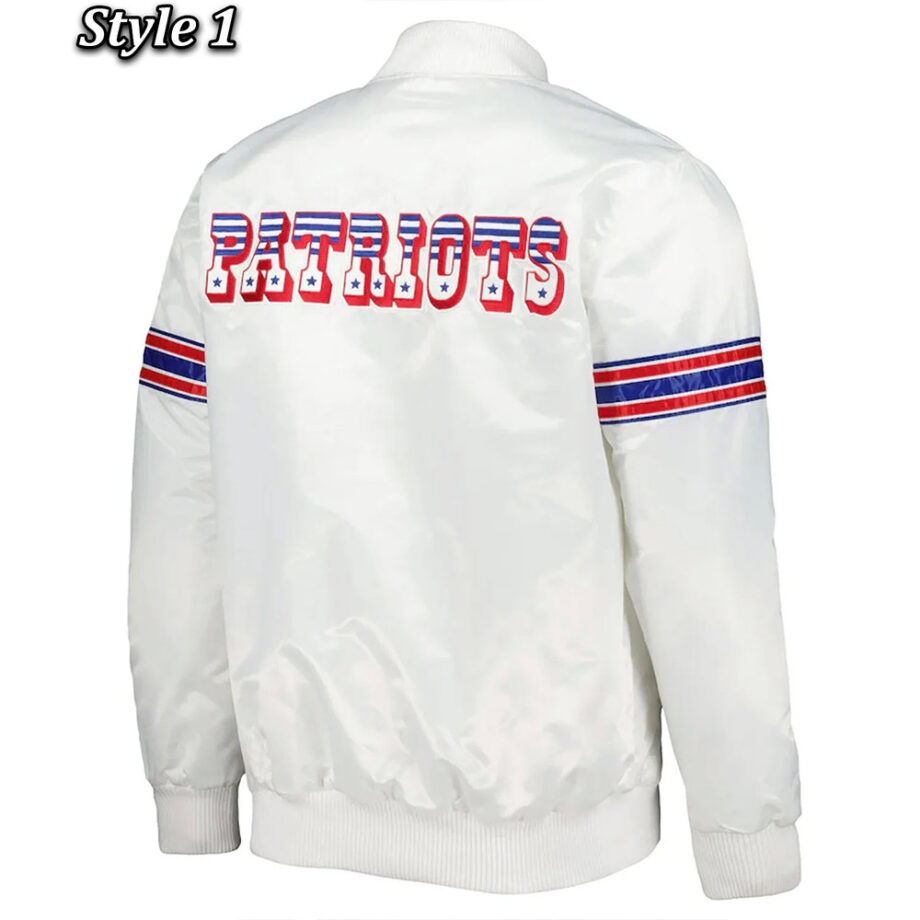 New England Patriots Power Forward Satin White Jacket