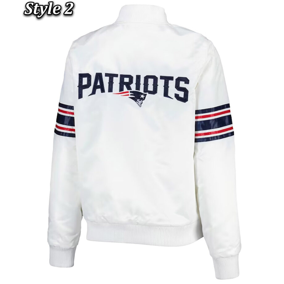 New England Patriots Power Forward Satin White Jacket