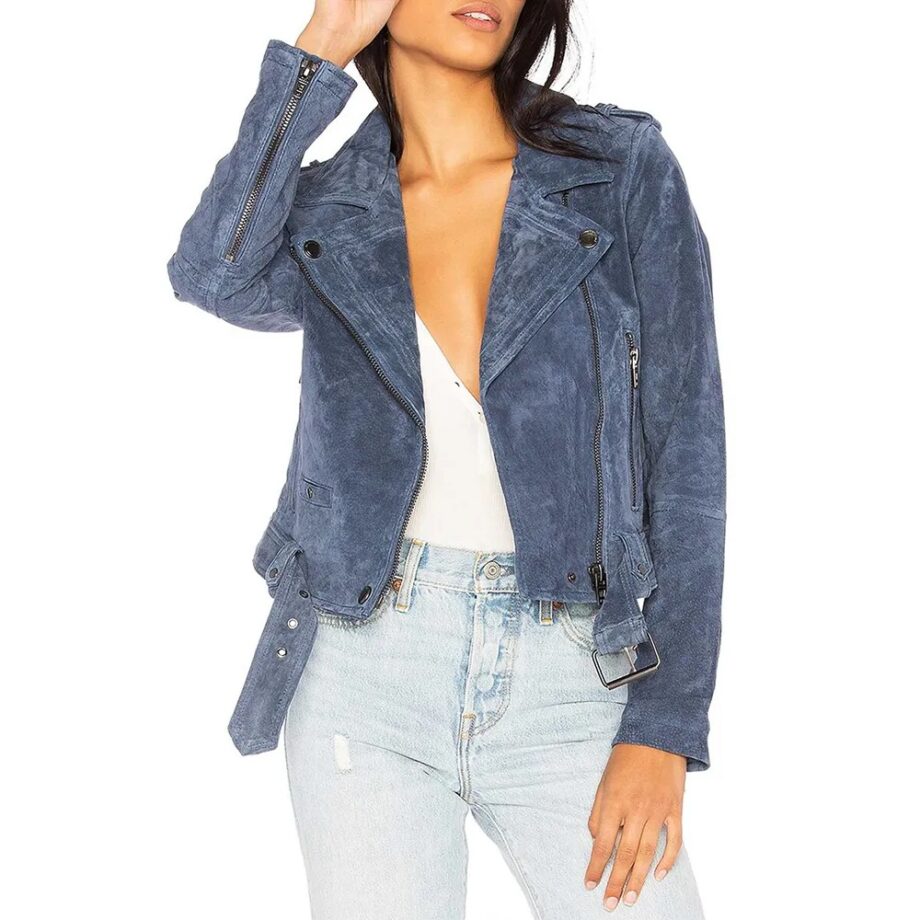 New Girl Season 6 Megan Fox Blue Suede Jacket