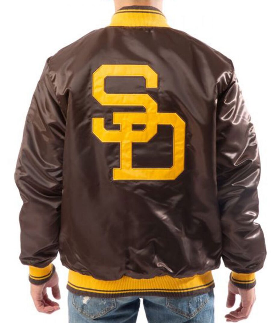 San Diego Padres Brown Satin Bomber Jacket