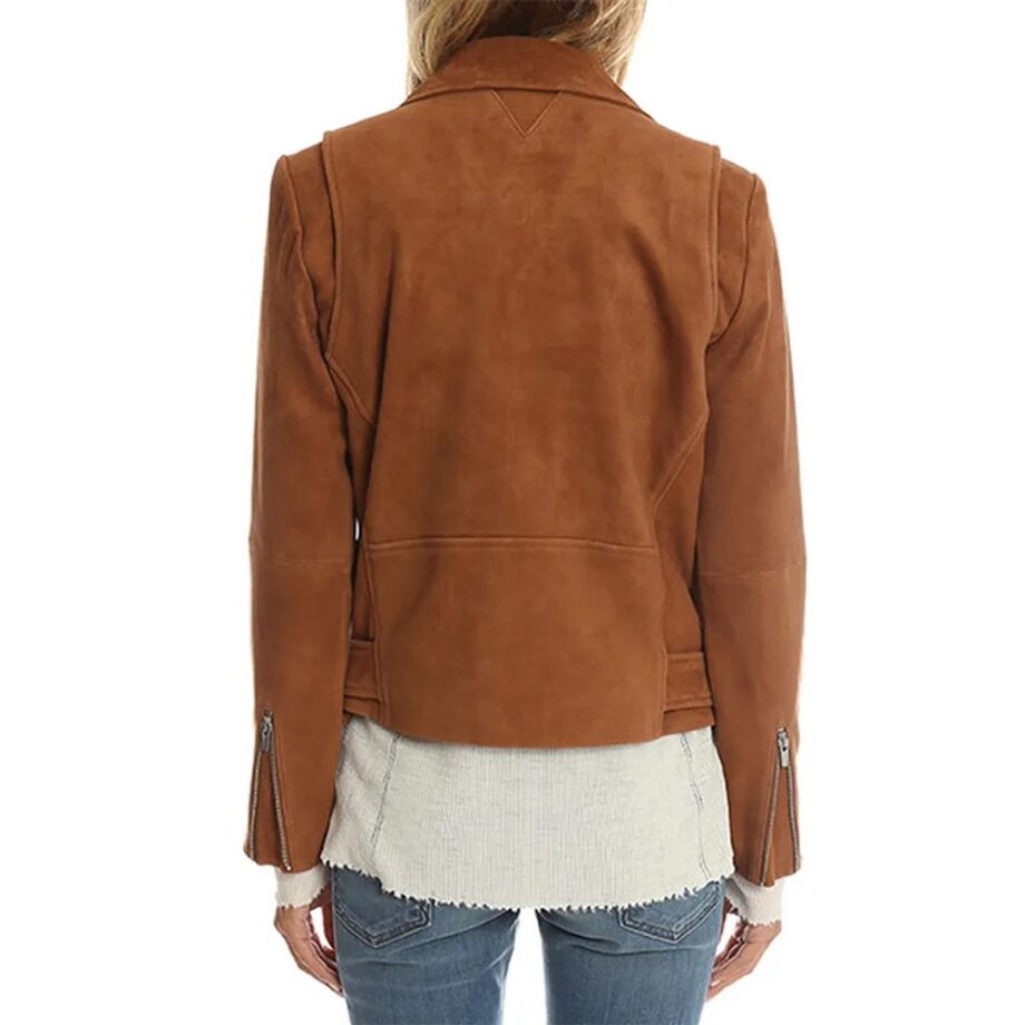 You Me Her Season 2 Priscilla Faia Brown Suede Jacket