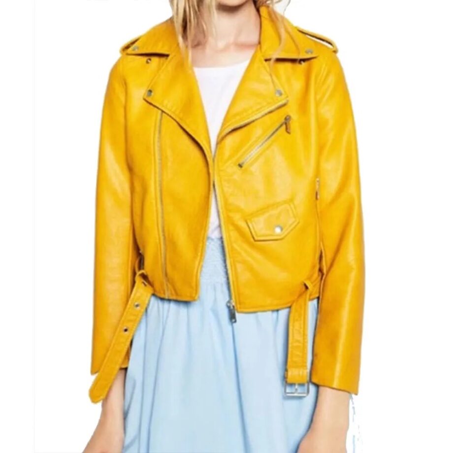 Lucifer Season 6 Brianna Hildebrand Yellow Leather Jacket