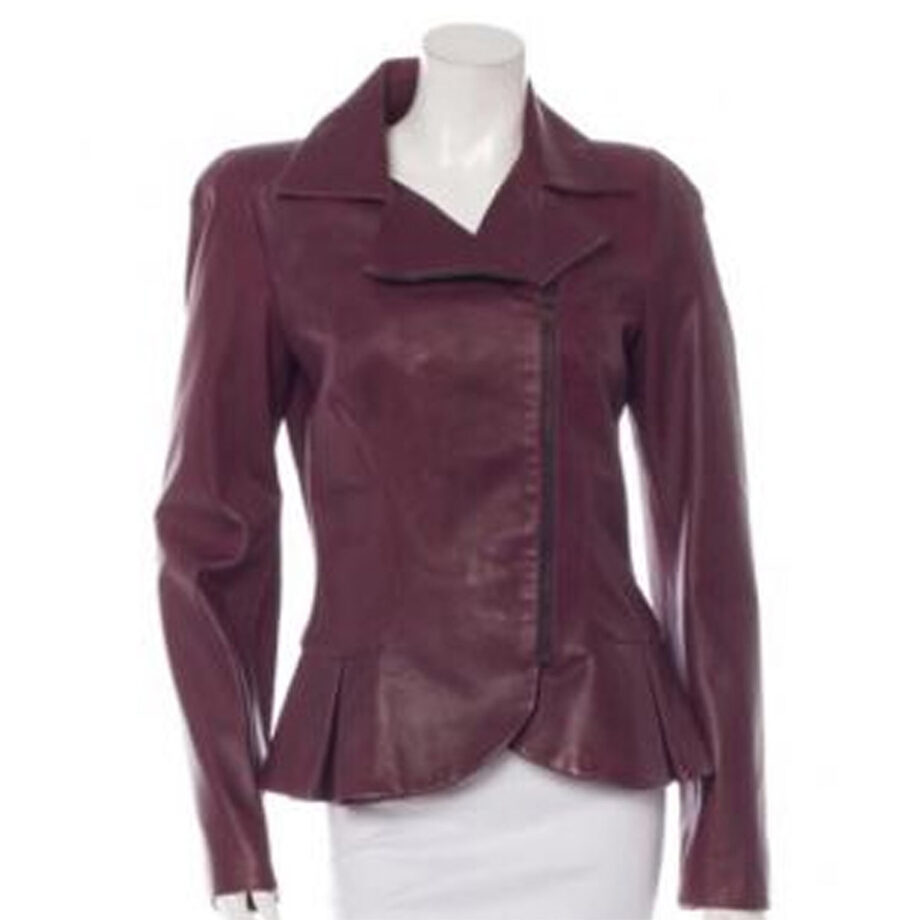 Suits Katherine Heigl Peplum Leather Jacket