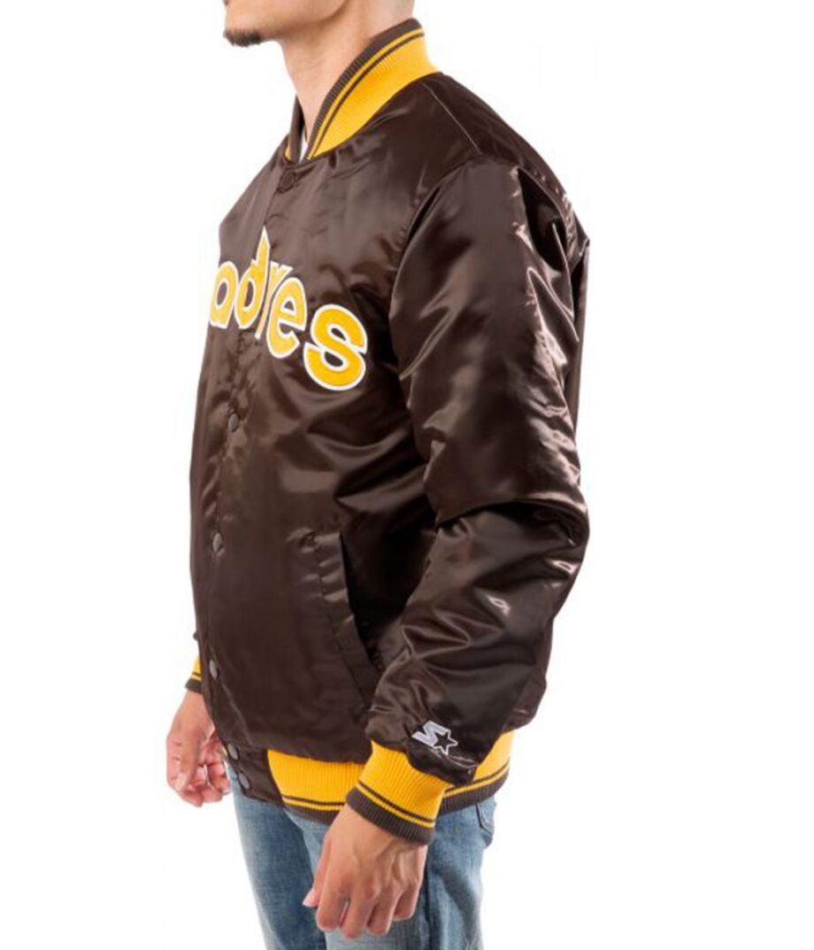 San Diego Padres Brown Satin Bomber Jacket