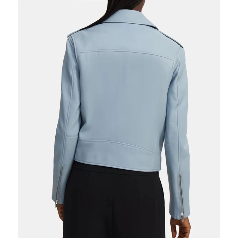 Sofia Black-DElia Blue Leather Jacket
