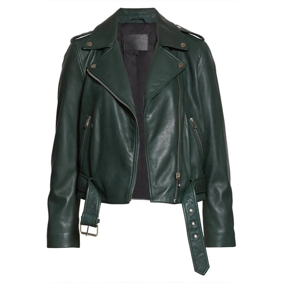 Tacoma FD Hassie Harrison Green Leather Jacket