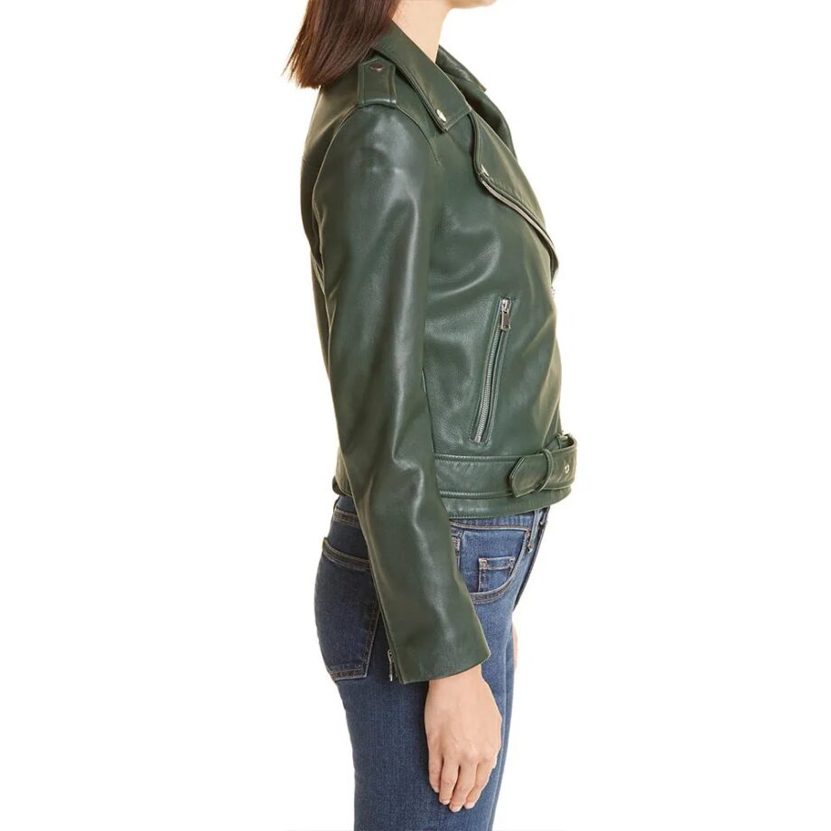 Tacoma FD Hassie Harrison Green Leather Jacket