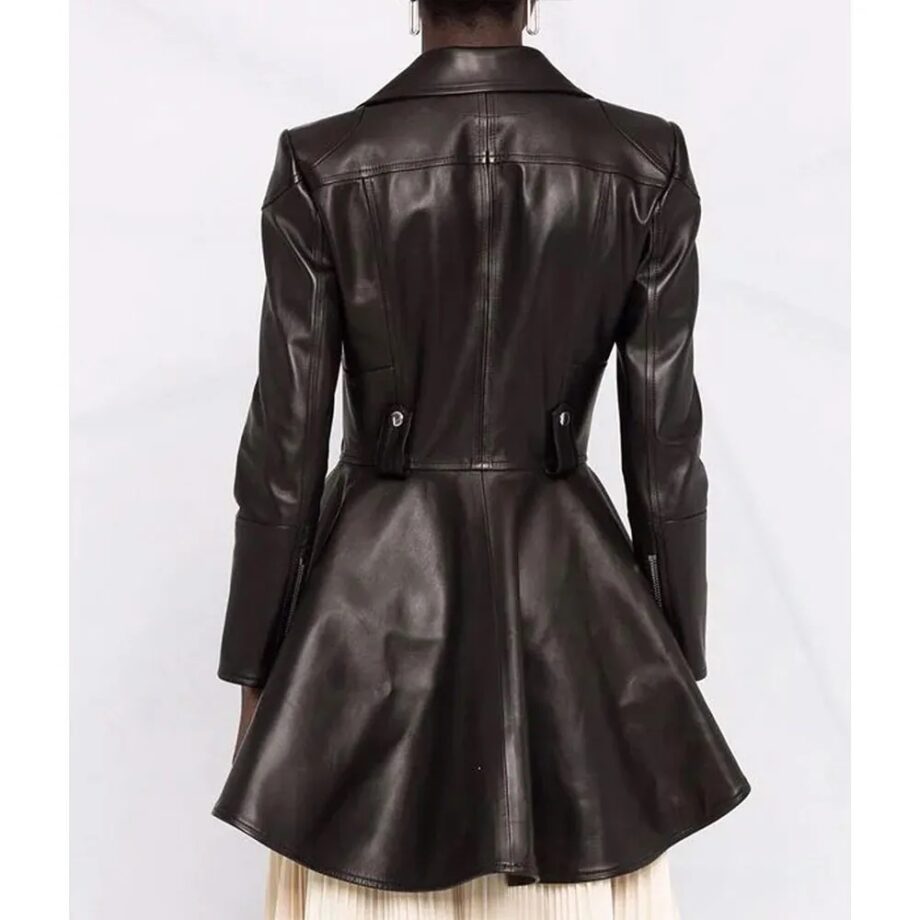 The 100 Season 7 Eliza Taylor Peplum Leather Jacket