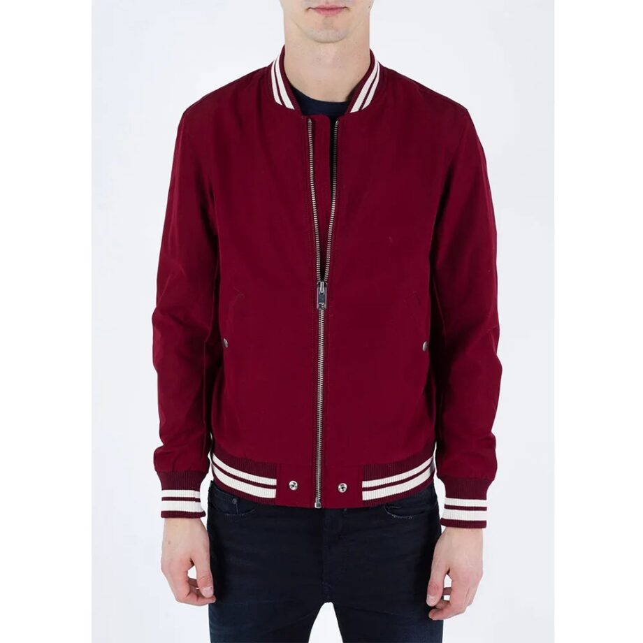 The Mayor Bernard David Jones Red Bomber Jacket