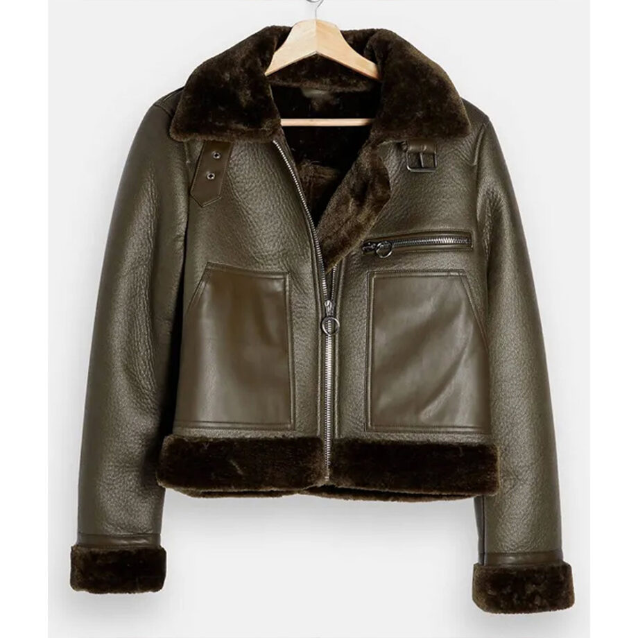 The Teacher Sheridan Smith Shearling Leather Jacket
