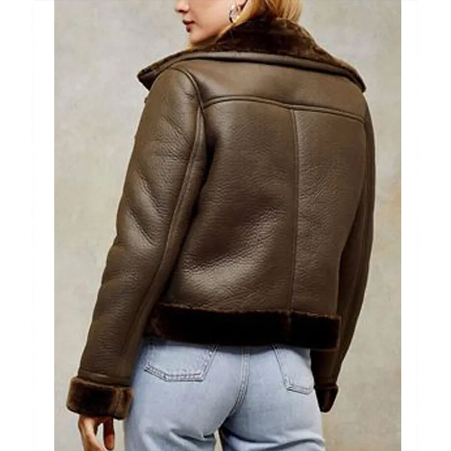The Teacher Sheridan Smith Shearling Leather Jacket