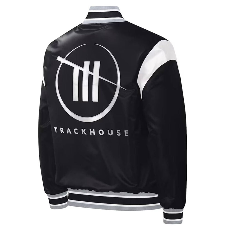 Trackhouse Racing Force Play Black Varsity Satin Jacket