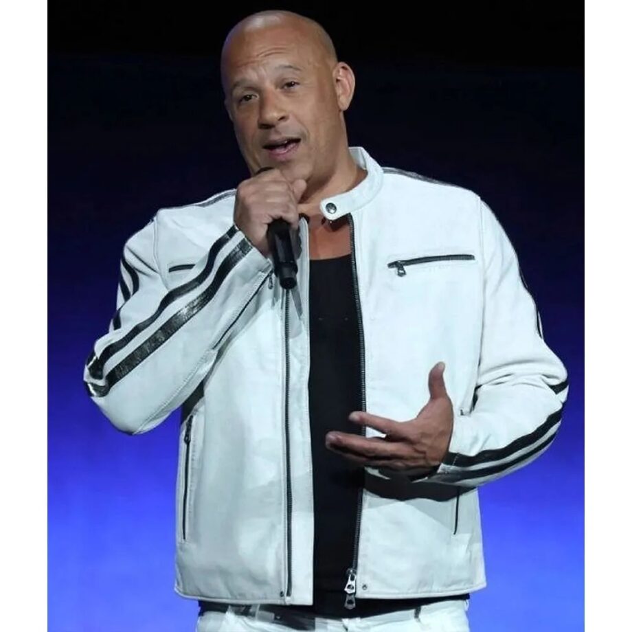 Fast X Vin Diesel White Leather Jacket