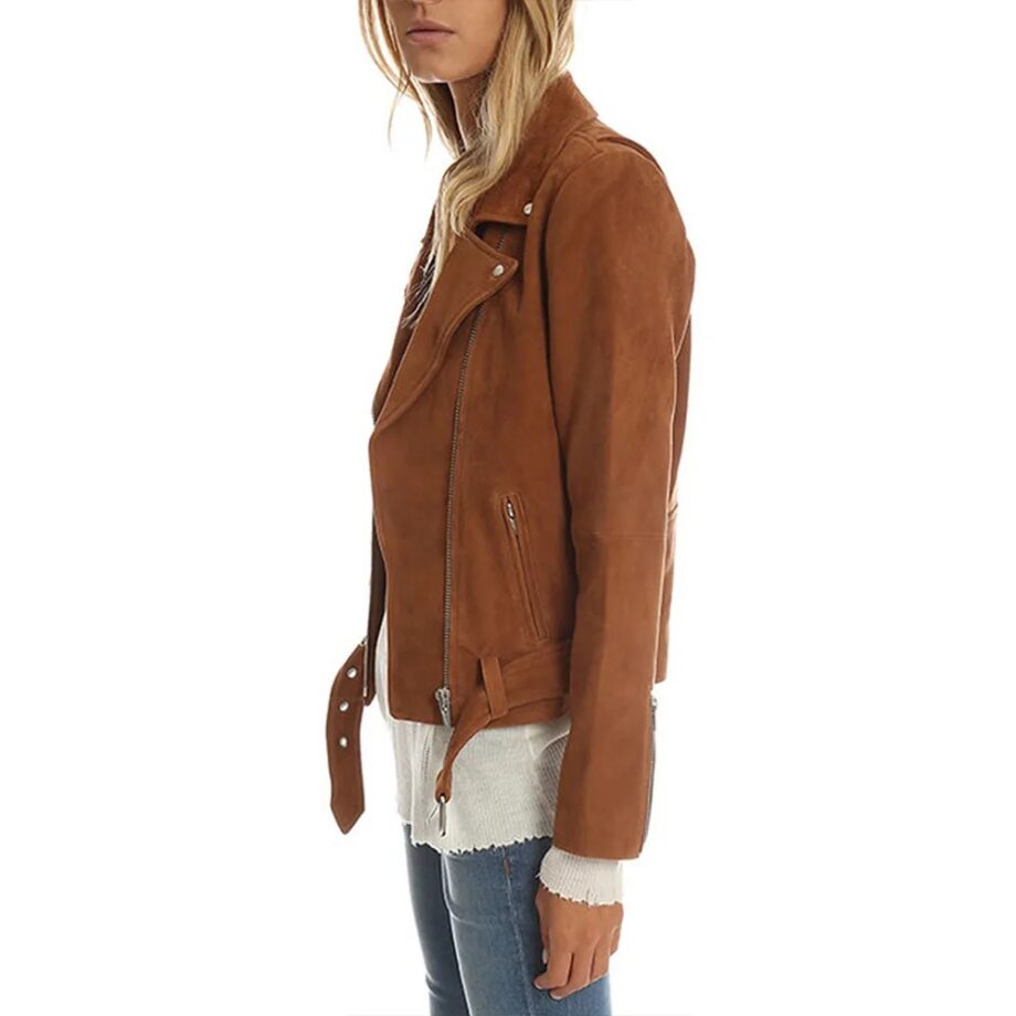 You Me Her Season 2 Priscilla Faia Brown Suede Jacket